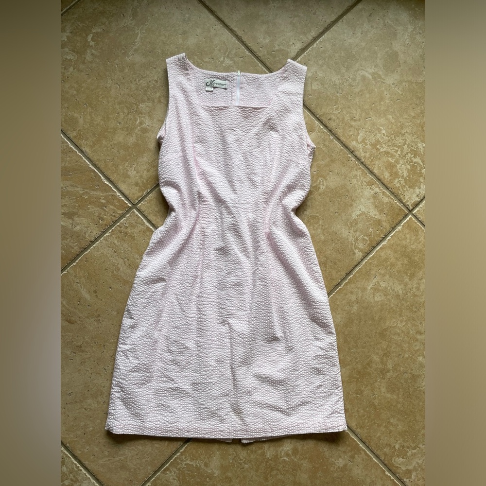 Vintage Dressbarn Pink Seersucker Dress size 10/12